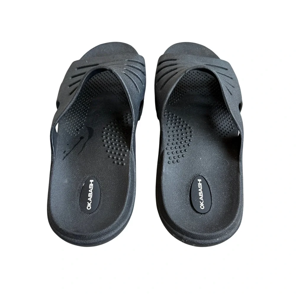 Okabashi Torino Men Black Slide Sandals Ergonomic Comfort Slides XXL Made in USA